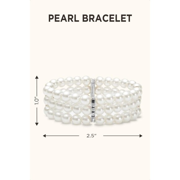 1920s Flapper Accessories Set Costume Headband Necklace Gloves Pearl - Picture 4 of 7